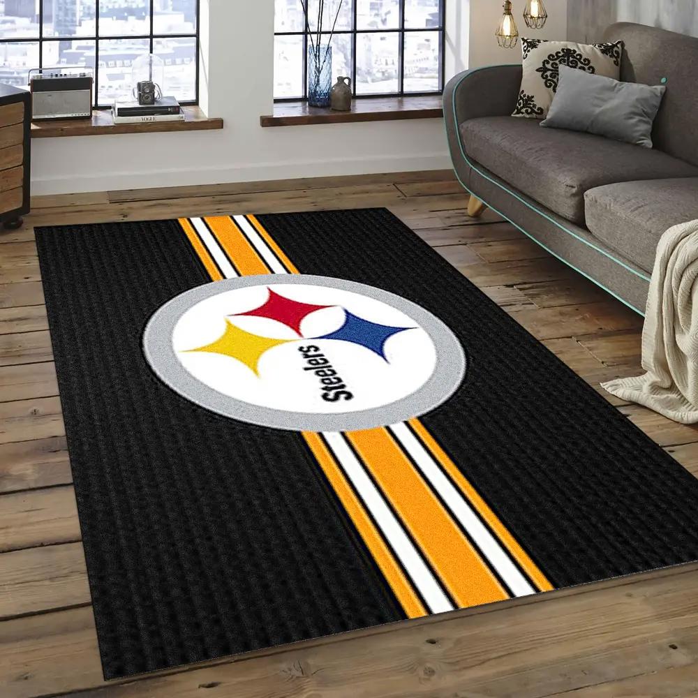 Nfl pittsburgh steelers loyal football team logo area rug psf15 Rectangle Rug