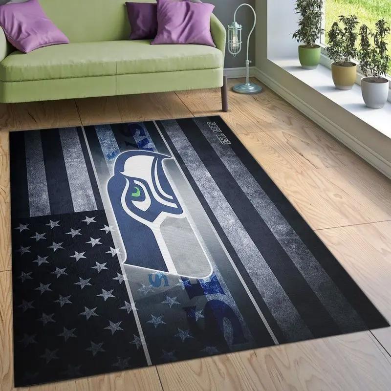 Nfl seattle seahawks football sport rug us flag style living room area rug 27 Rectangle Rug