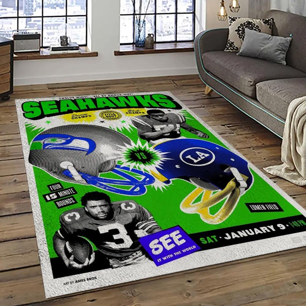 Nfl seattle seahawks football team logo sport carpet area rug home decor best gift for friends ss52 Rectangle Rug