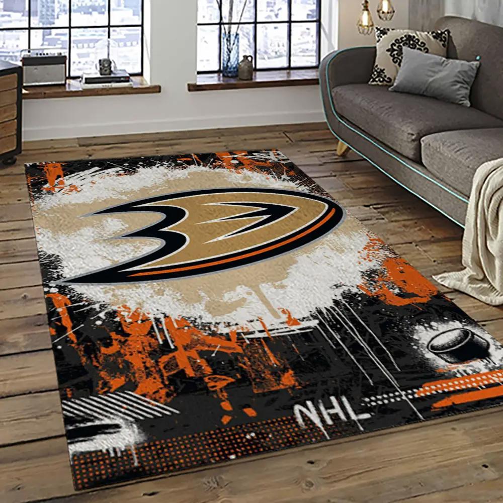 Nhl anaheim ducks ice hockey team logo sport carpet area rug home decor gift the ducks gift for fans gift for son ahd23 Rectangle Rug