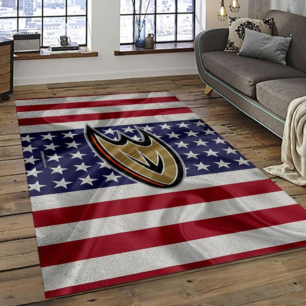 Nhl anaheim ducks ice hockey team logo sport carpet area rug home decor gift the ducks gift for fans gift for son ahd35 Rectangle Rug