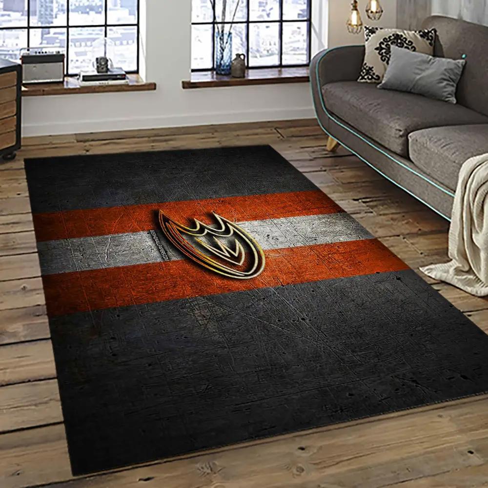 Nhl anaheim ducks ice hockey team logo sport carpet area rug home decor gift the ducks gift for fans gift for son ahd43 Rectangle Rug