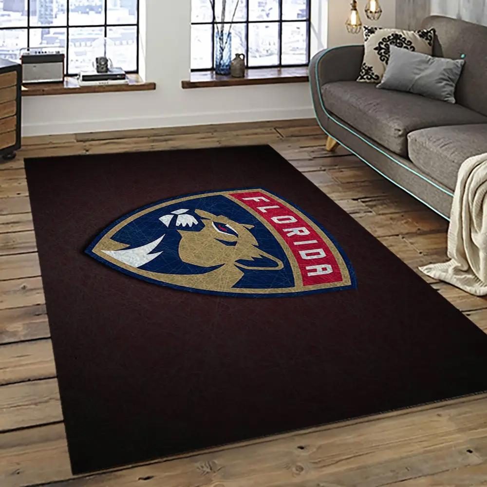 Nhl florida panthers hockey team logo sport carpet rectangle area rug for living room fp24 Rectangle Rug