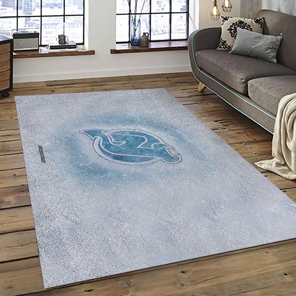 Nhl new jersey devils hockey team logo sport carpet rectangle area rug for living room njd45 Rectangle Rug
