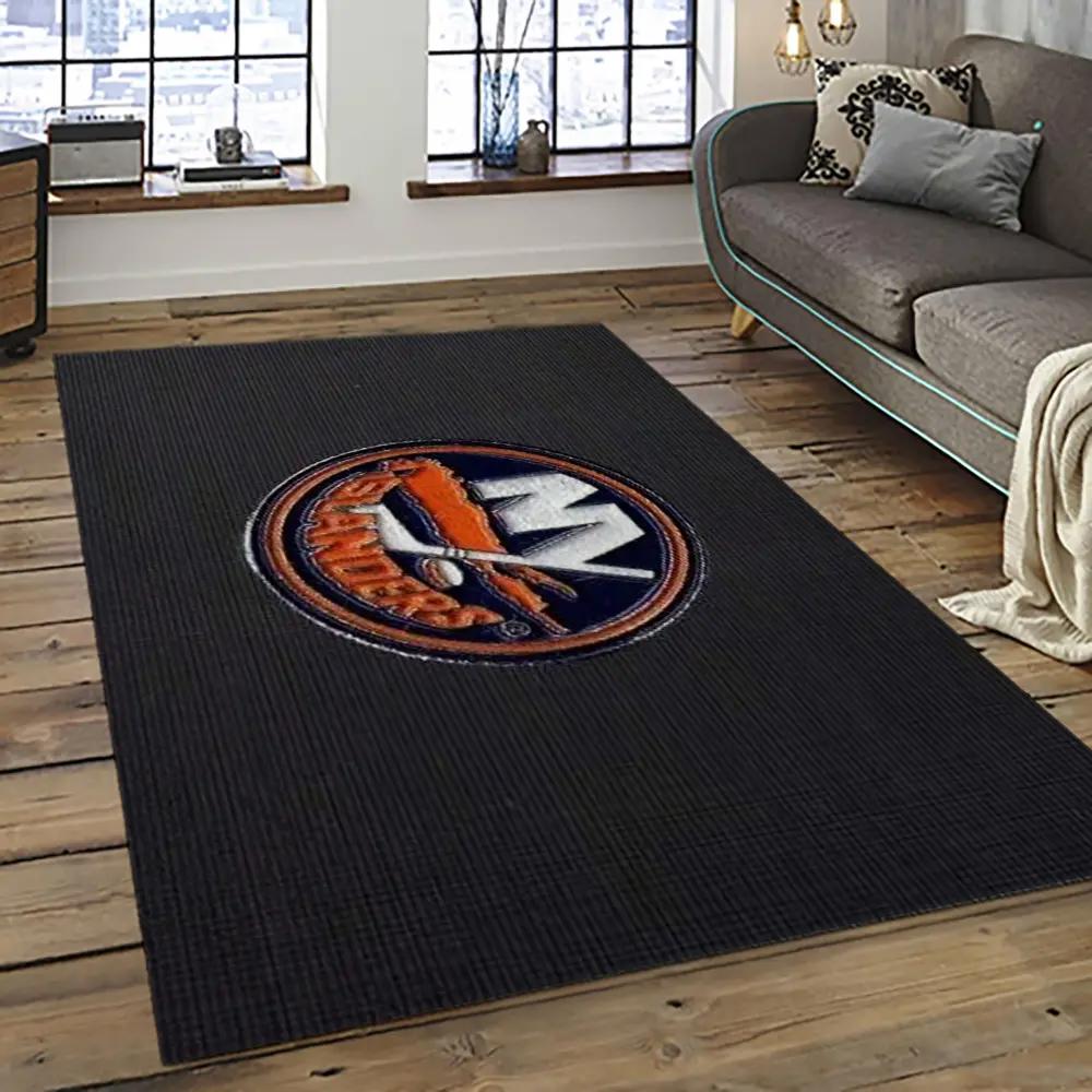 Nhl new york islanders hockey team logo sport carpet rectangle area rug for living room nyi23 Rectangle Rug