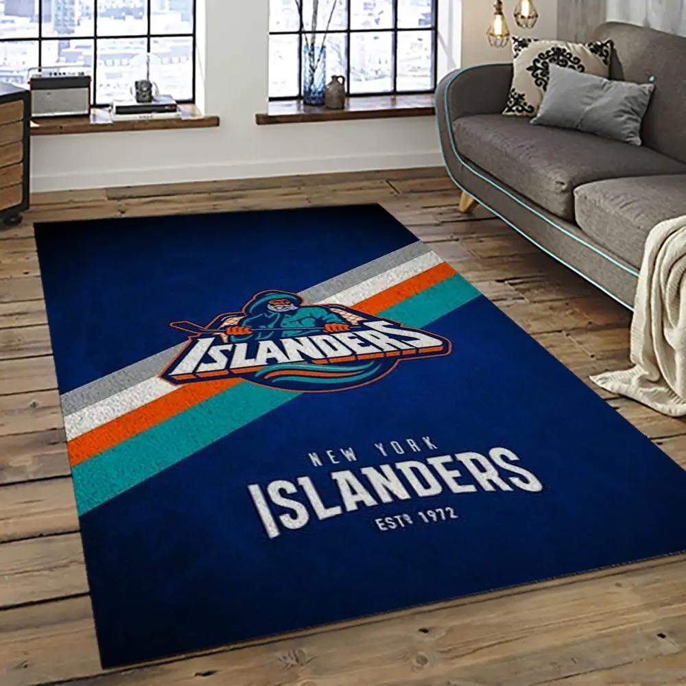 Nhl new york islanders hockey team logo sport carpet rectangle area rug for living room nyi77 Rectangle Rug