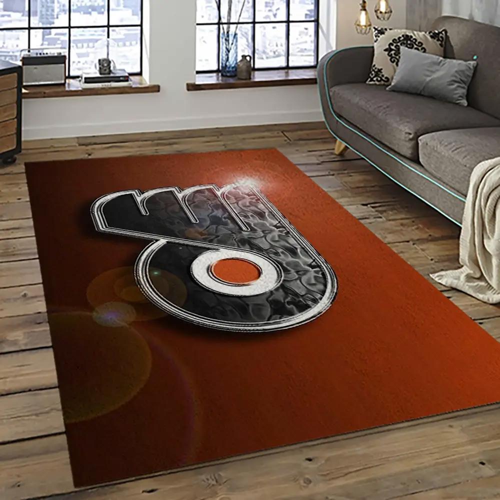 Nhl philadelphia flyers hockey team logo sport carpet rectangle area rug for living room pf20 Rectangle Rug