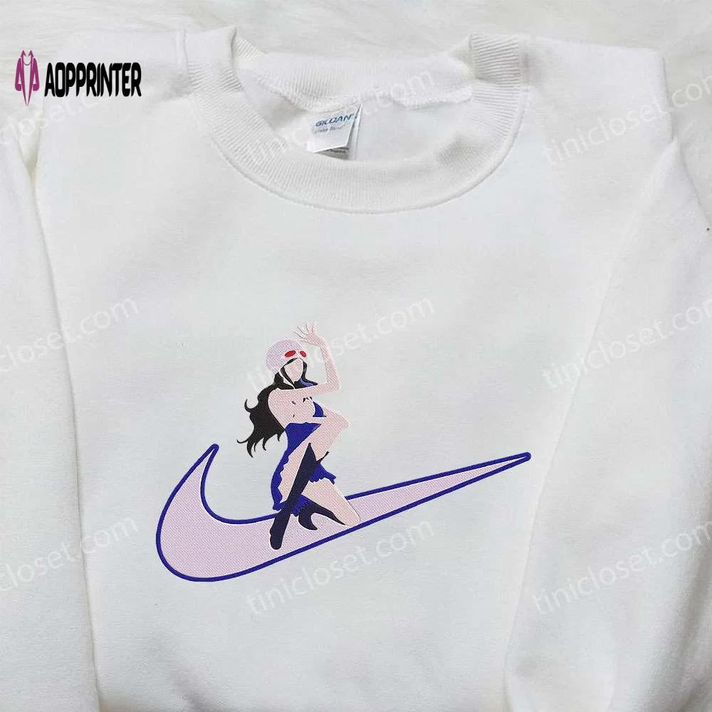 Nico robin x nike anime embroidered hoodie & shirts: one piece & nike inspired collection Embroidered Shirt