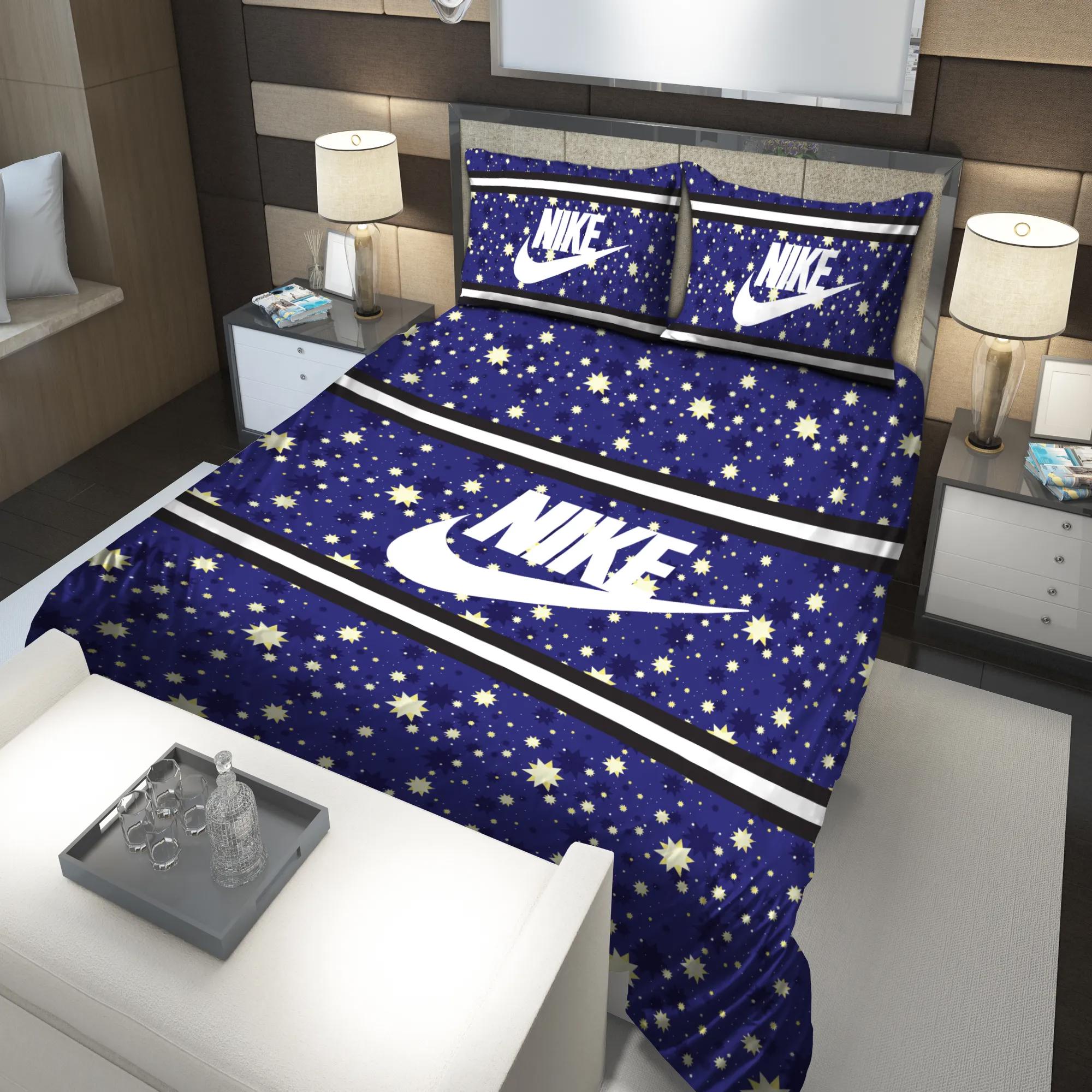 Nike blue logo type 138 Bedding Sets home decor blankets bedclothes bedspread sheets luxury ideas hyperbeast Bedroom bed linen duvet premium fashion brand covers