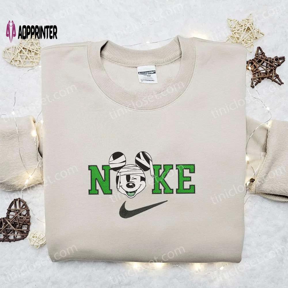Nike halloween x mickey mouse mummy sweatshirt: disney embroidered shirt best halloween gift ideas Embroidered Shirt
