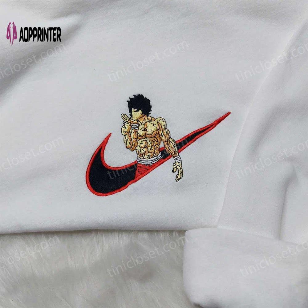Nike swoosh baki embroidered sweatshirt – anime grappler shirt & hoodie Embroidered Shirt