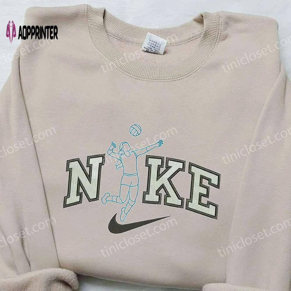 Nike women s volleyball embroidered hoodie & shirt: sporty nike-inspired embroidered apparel Embroidered Shirt