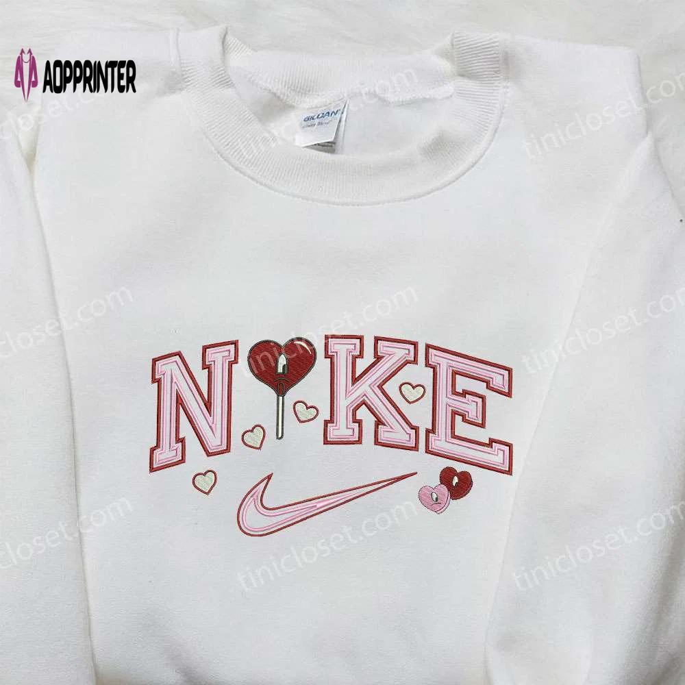 Nike x bad bunny candy hearts embroidered shirt: celebrity valentine s day tee Embroidered Shirt