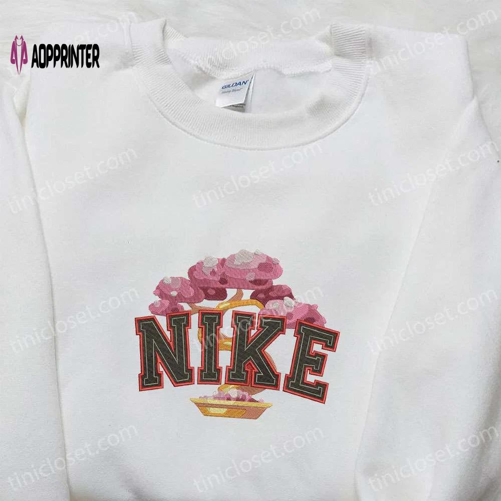 Nike x bonsai embroidered shirt: custom t-shirt nike inspired design Embroidered Shirt