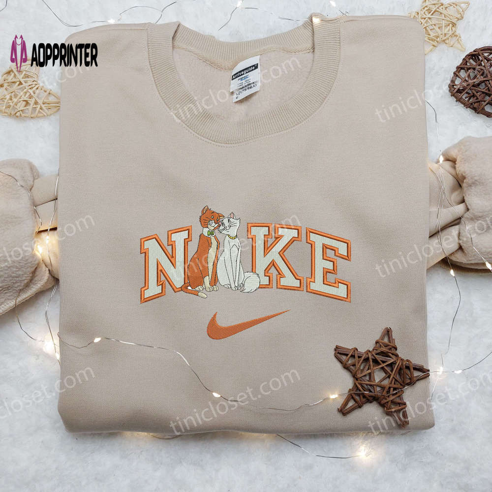 Nike x disney aristocats embroidered shirt – disneyland family shirt nike inspired Embroidered Shirt