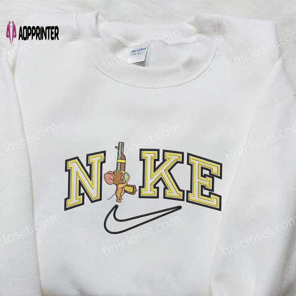 Nike x jerry gun & cartoon embroidered shirt – inspiring nike inspired embroidery Embroidered Shirt
