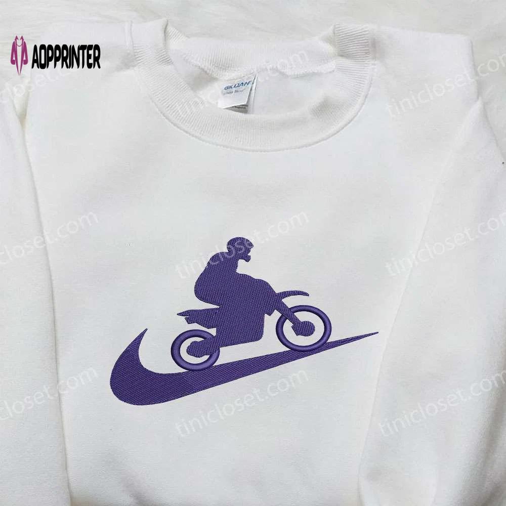 Nike x motocross embroidered shirt: stylish gift for family Embroidered Shirt