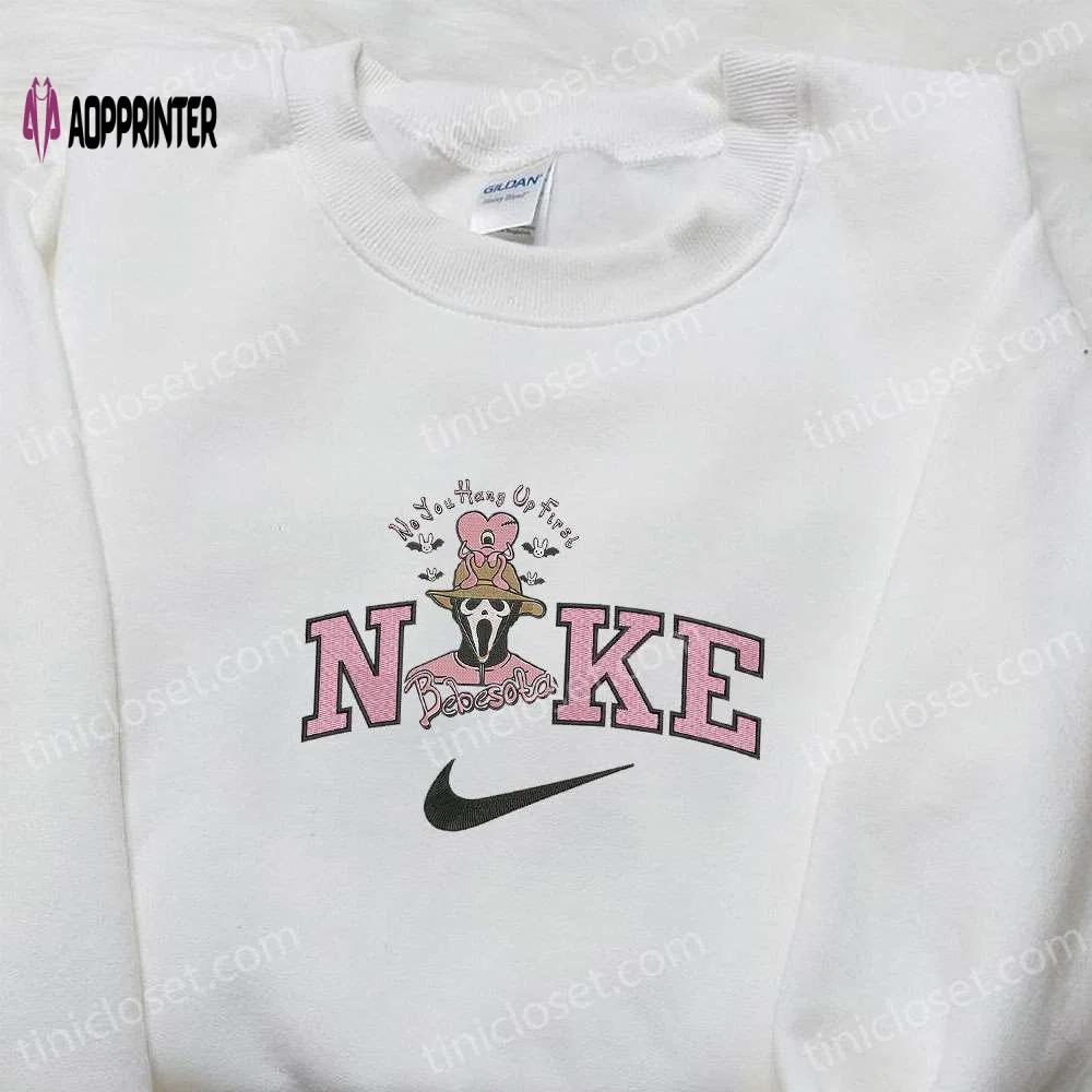 Nike x no you hang up first bad bunny halloween embroidered shirt – perfect halloween gift for lovers! Embroidered Shirt