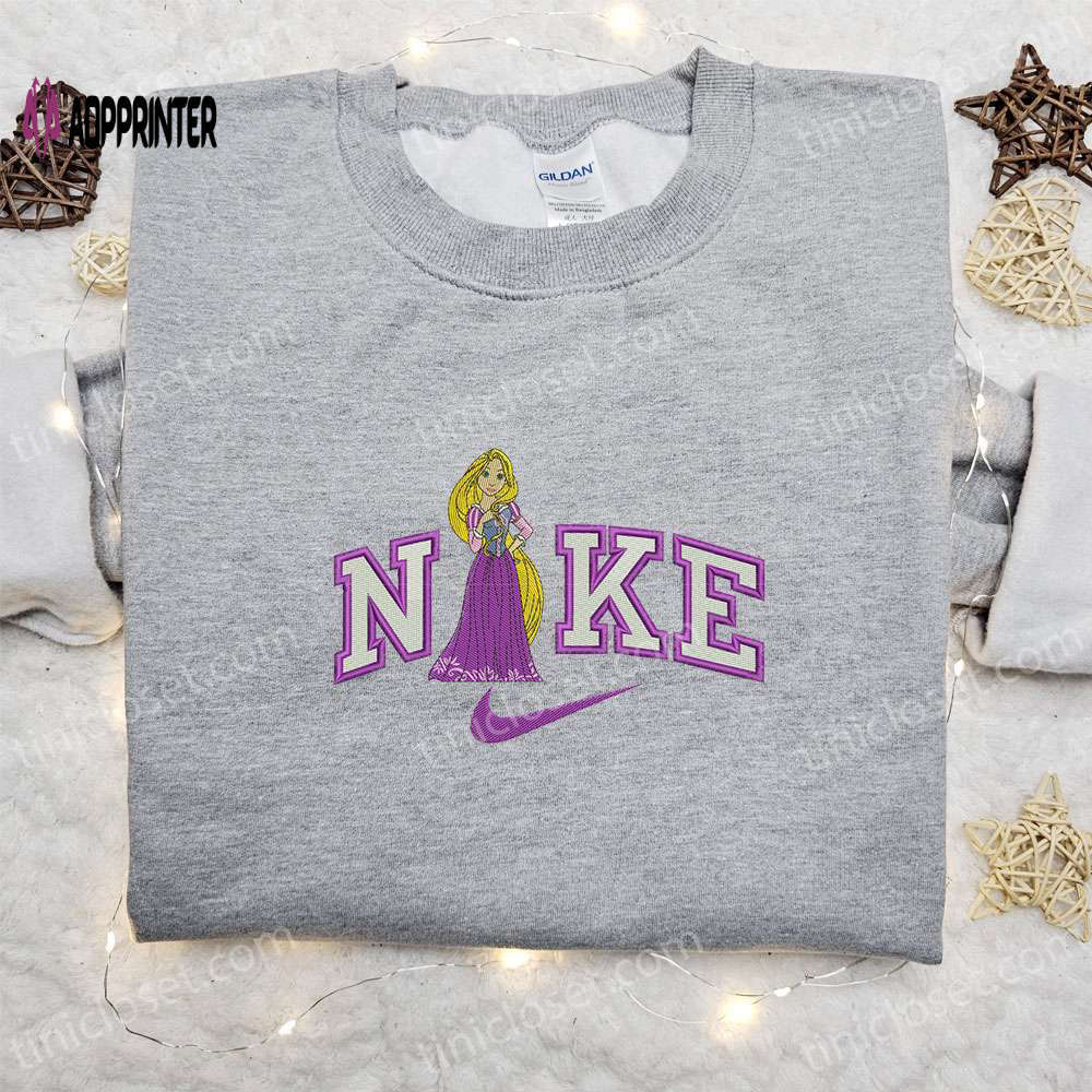 Nike x rapunzel cartoon embroidered shirt disney characters sweatshirt custom hoodie Embroidered Shirt