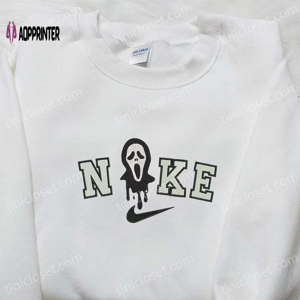 Nike x scream ghost embroidered shirt: perfect halloween gift! Embroidered Shirt