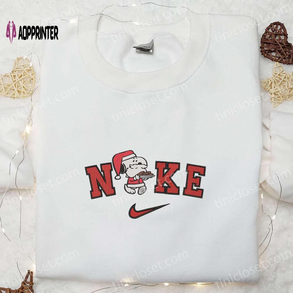 Nike x snoopy christmas sweatshirt t-shirt & hoodie: festive santa claus embroidery Embroidered Shirt