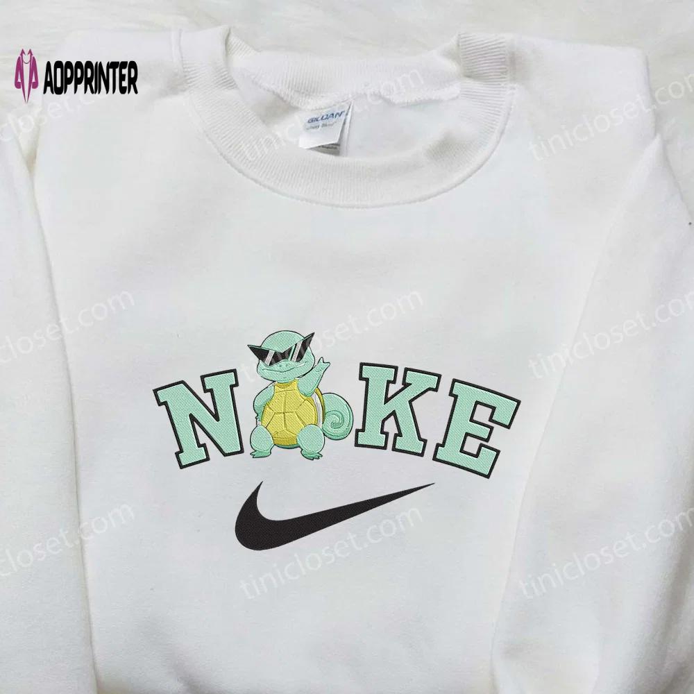 Nike x squirtle sunglasses embroidered shirt – perfect pokemon gift for anime fans Embroidered Shirt
