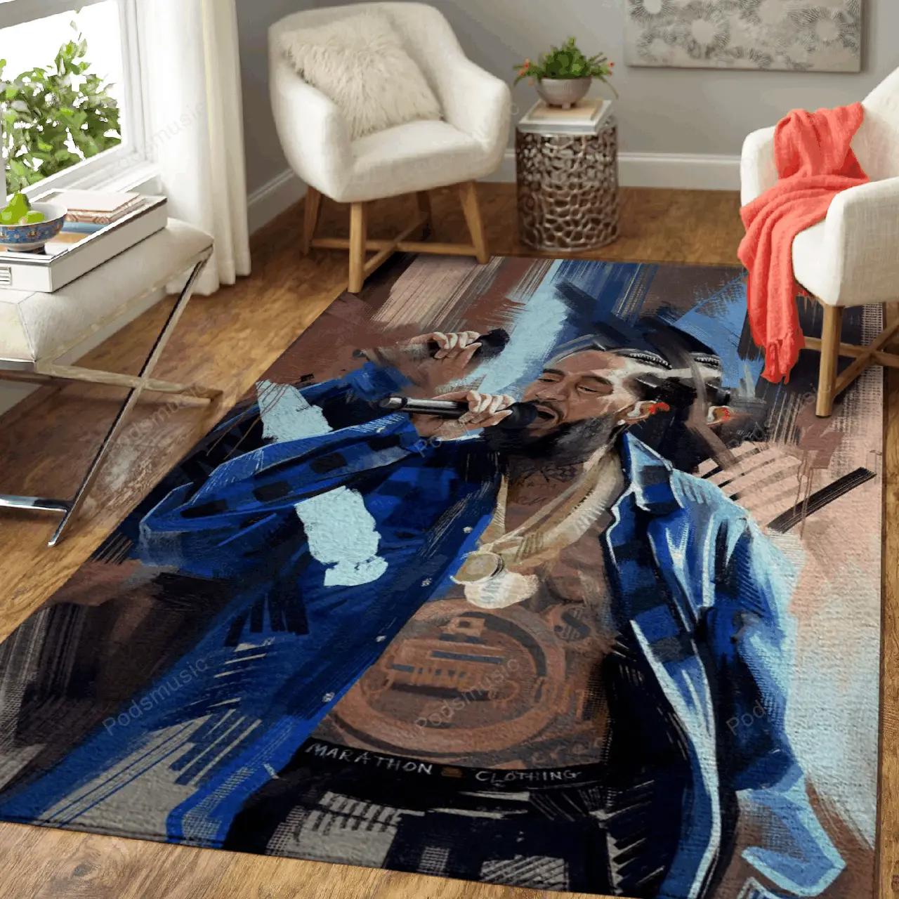 Nipsey hussle list music art for fans area rug living room carpet rug regtangle carpet floor decor home decor Rectangle Rug