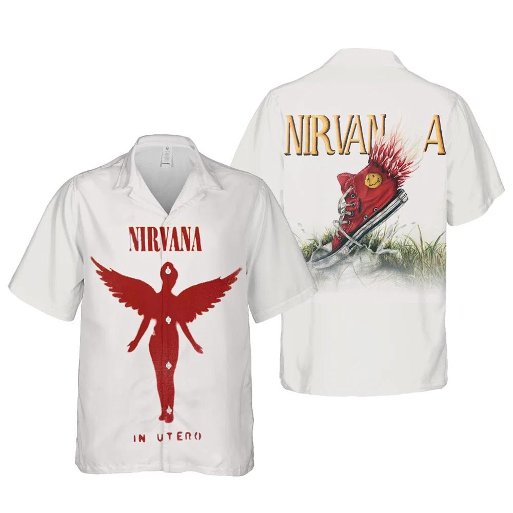 Nirvana merch shoes art in utero poster cuban shirt premium unique hawaiian shirt Hawaii Shirt
