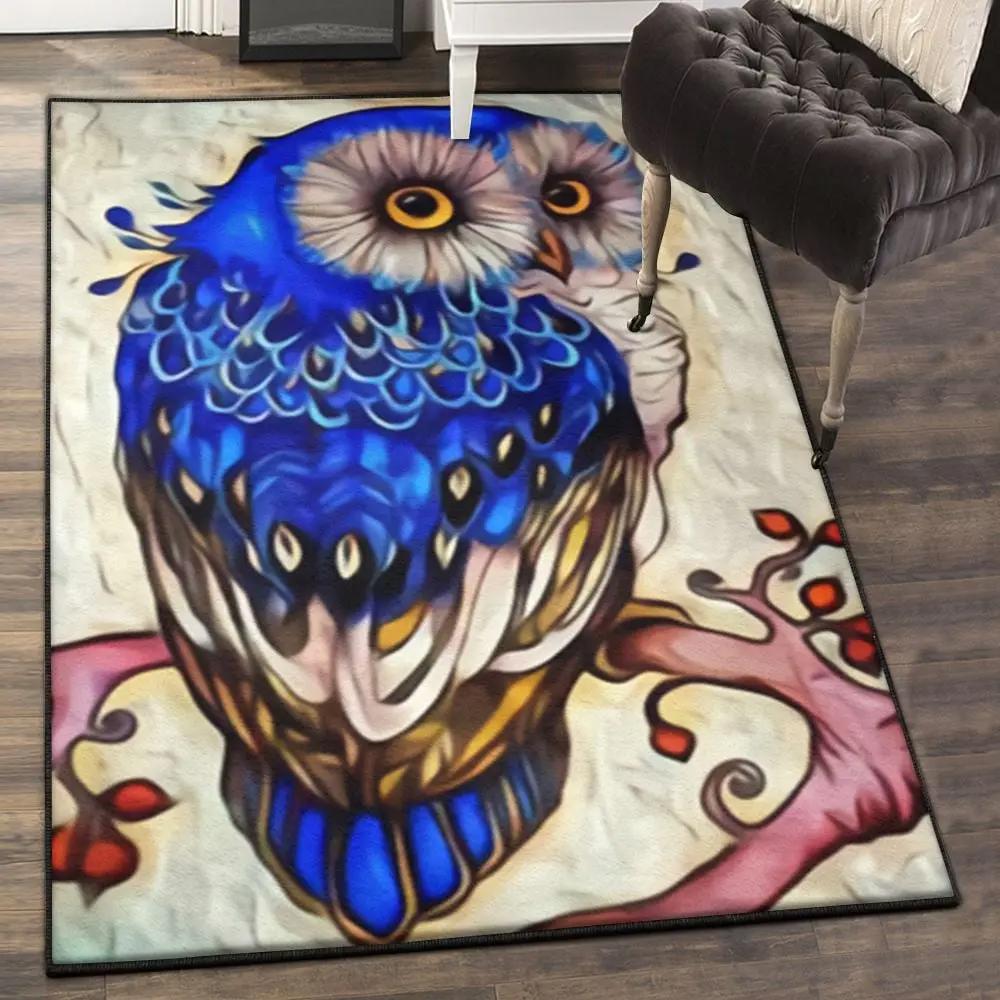 Owl non shedding area rug, owl rug Rectangle Rug