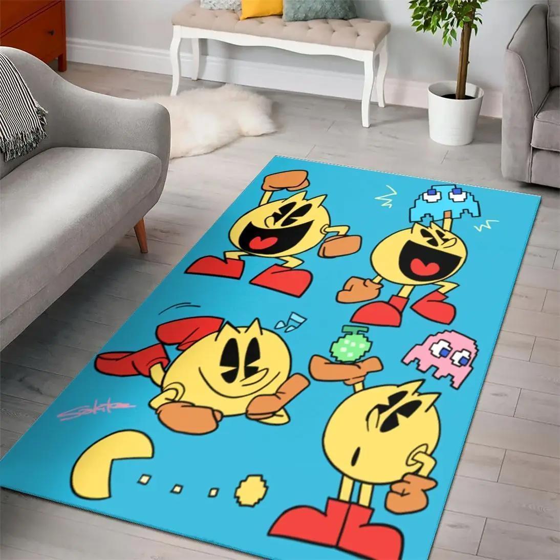 Pac man gaming colection area rugs living room carpet rug regtangle carpet floor decor home decor Rectangle Rug