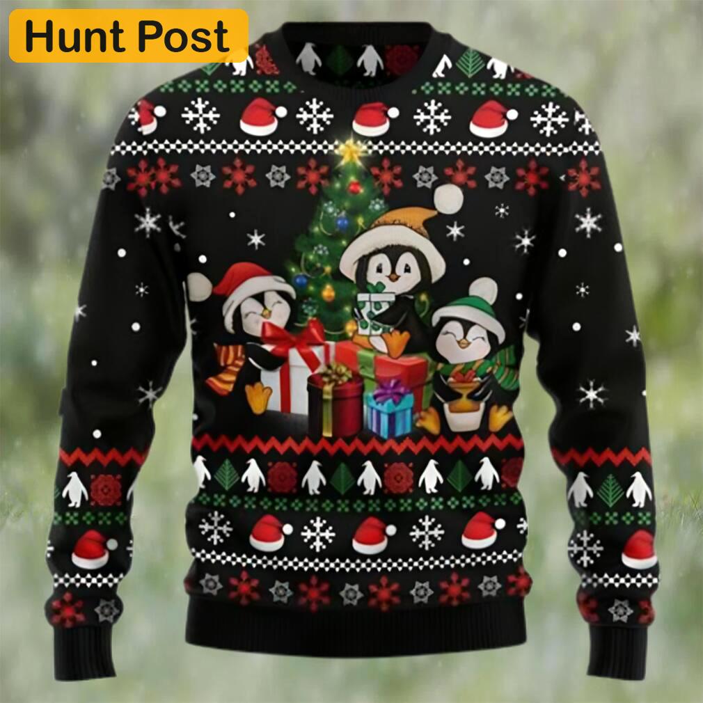 Penguin christmas tree and gift ugly christmas sweater Christmas Ugly Sweater