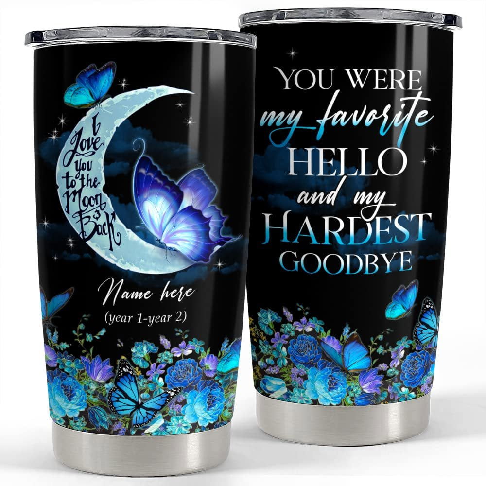 Personalized butterfly tumbler memorial best gift for friend sister Personalized Tumbler