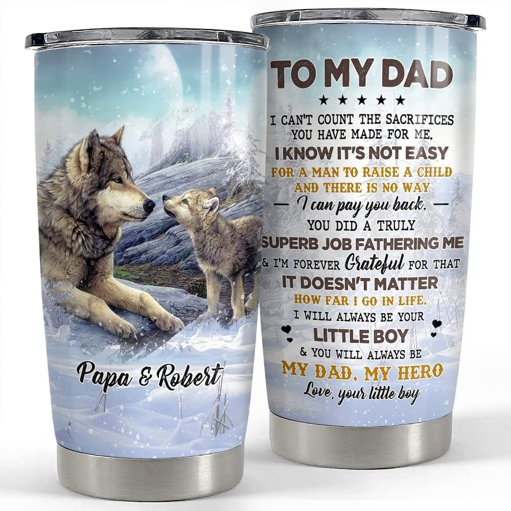 Personalized dad tumber gift from son my dad my hero father day gift Personalized Tumbler