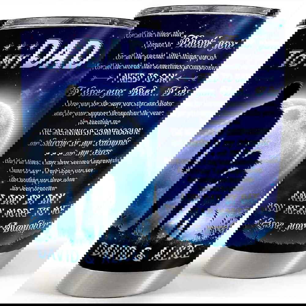 Personalized dad tumbler dad and daughter father’s day best gift Personalized Tumbler