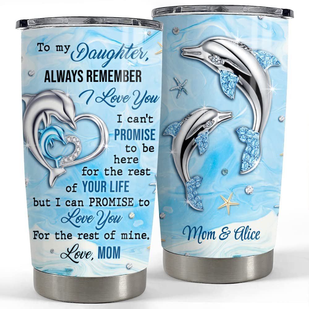 Personalized dolphin tumbler mom daughter jewelry mother’s day gift Personalized Tumbler
