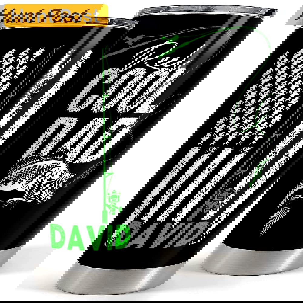 Personalized fishing tumbler fishing dad american flag father day gift Personalized Tumbler
