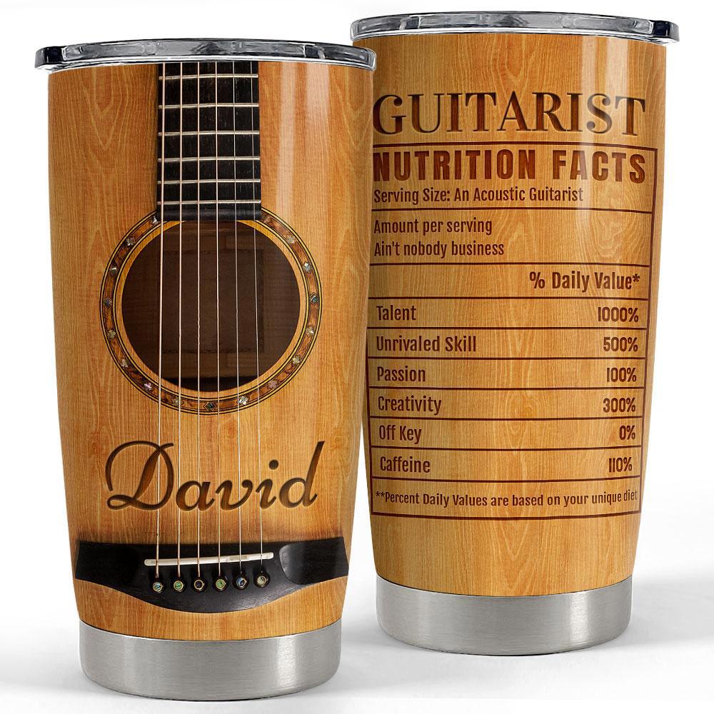 Personalized guitar tumbler guitarist nutrition facts Personalized Tumbler