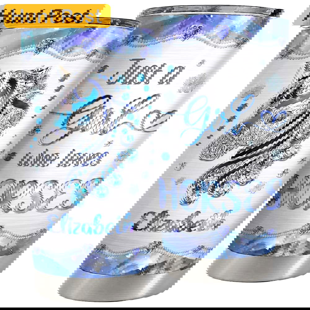 Personalized horse tumbler jewelry drawing love horses best gift Personalized Tumbler