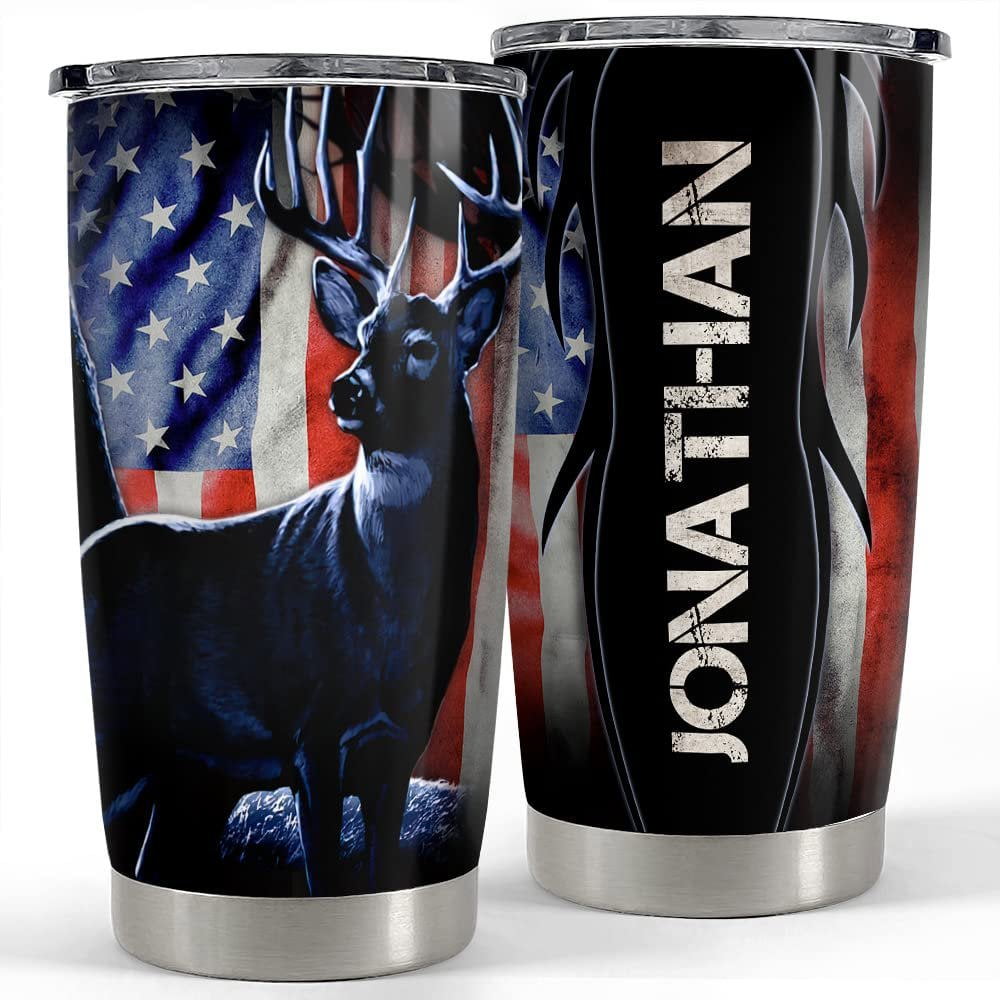 Personalized hunting tumbler deer for hunting lover men dad best friend Personalized Tumbler