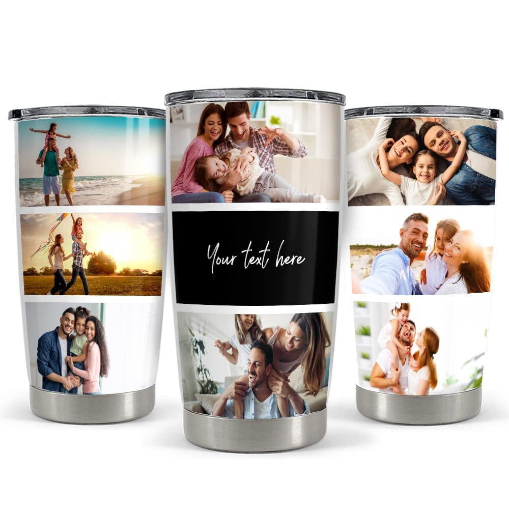 Personalized photo collage tumbler for family dad mom mother father Personalized Tumbler