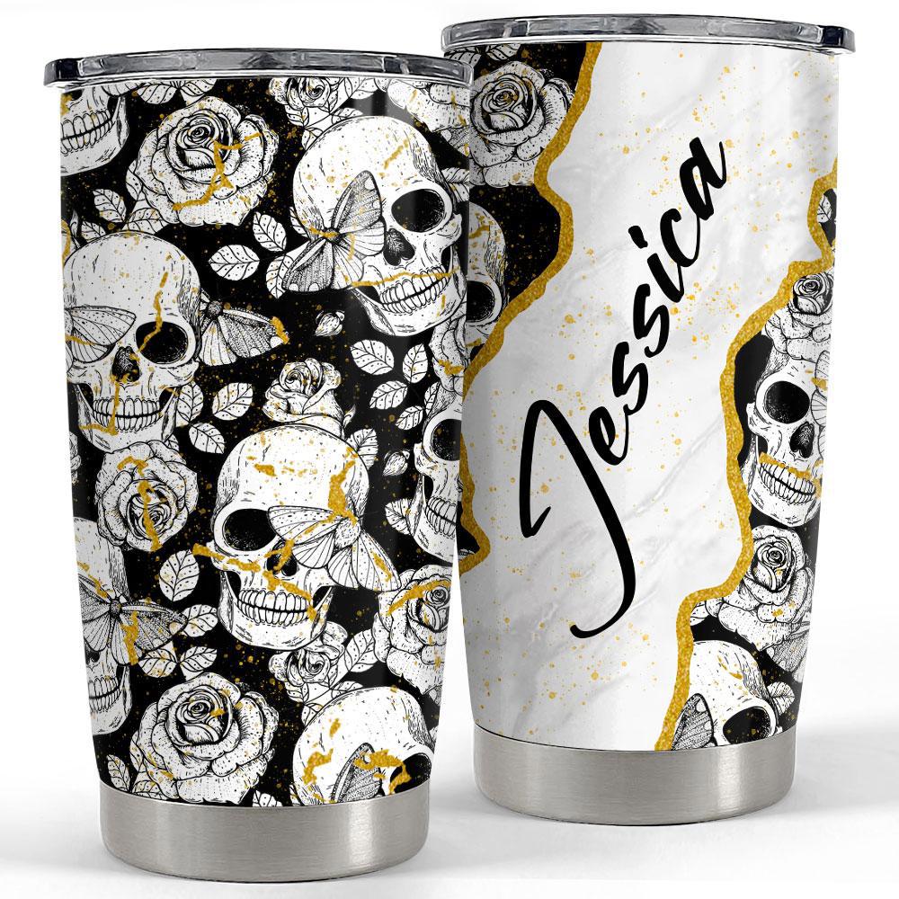 Personalized skull tumbler with customize name Personalized Tumbler