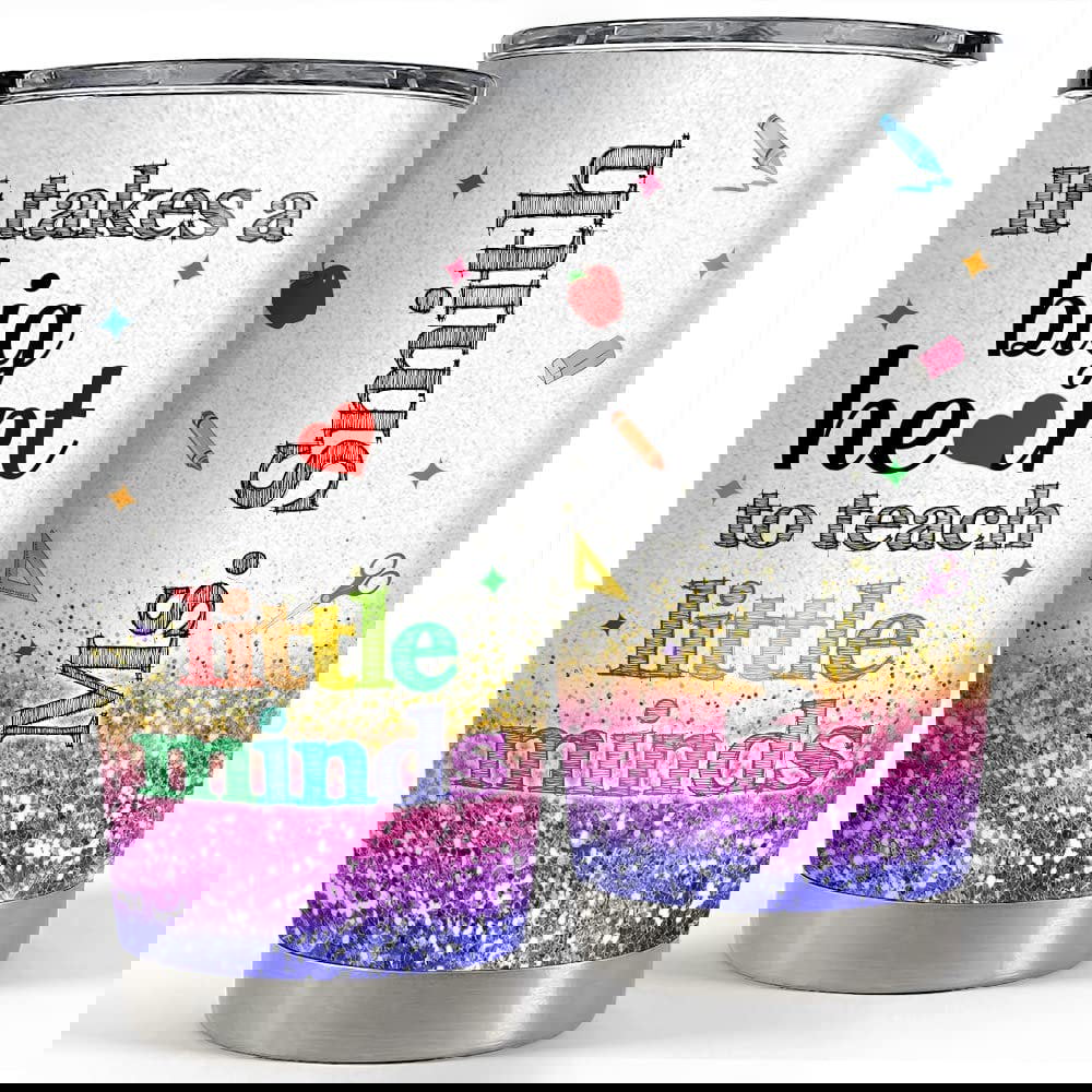 Personalized teacher tumbler glitter drawing style gift for teacher Personalized Tumbler