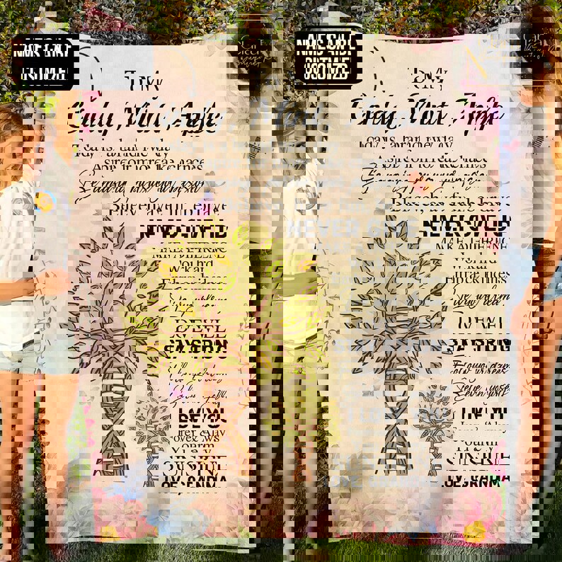 Personalized to my granddaughter today is a brand new day aspire for more fleece blanket, mink sherpa blanket, granddaughter quilt Quilt Blanket