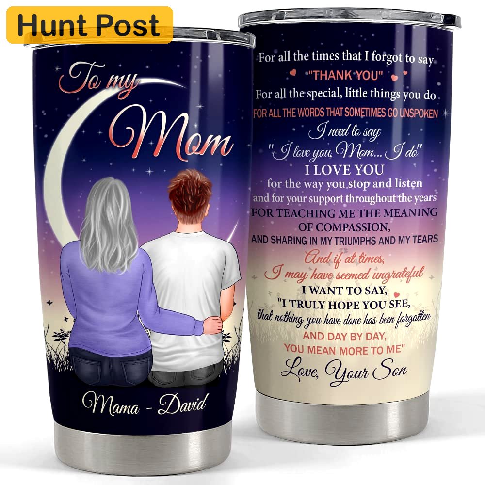 Personalized to my mom tumbler mother and son customize for women Personalized Tumbler