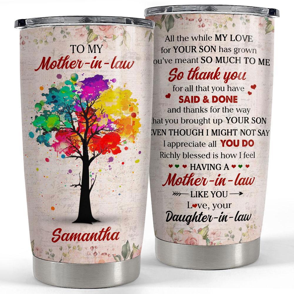 Personalized tumbler for mother in law from daughter Personalized Tumbler