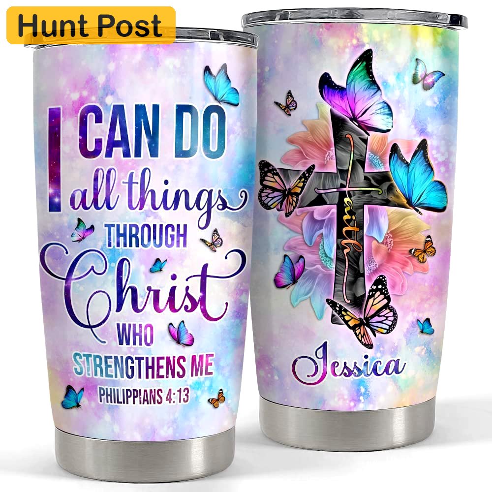 Personalized tumbler i can do all things through christ inspiration gift Personalized Tumbler