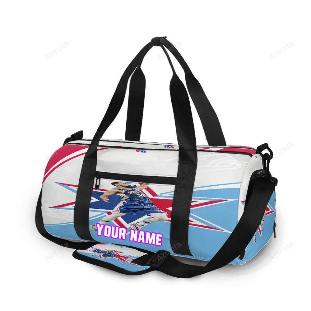 Philadelphia 76ers ben simmons throwing ball personalized name travel bag gym bag 2244 Travel Bag