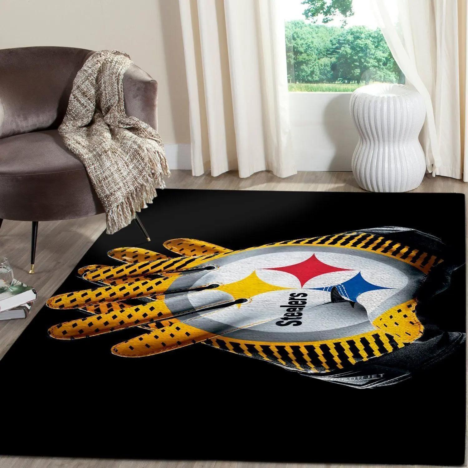 Pittsburgh steelers area rug nfl football rug regtangle carpet v1310 Rectangle Rug
