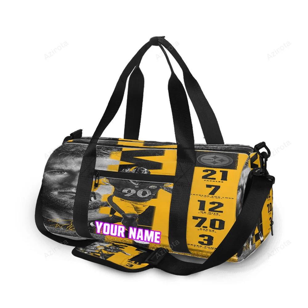 Pittsburgh steelers t j watt no90 personalized name travel bag gym bag 1726 Travel Bag