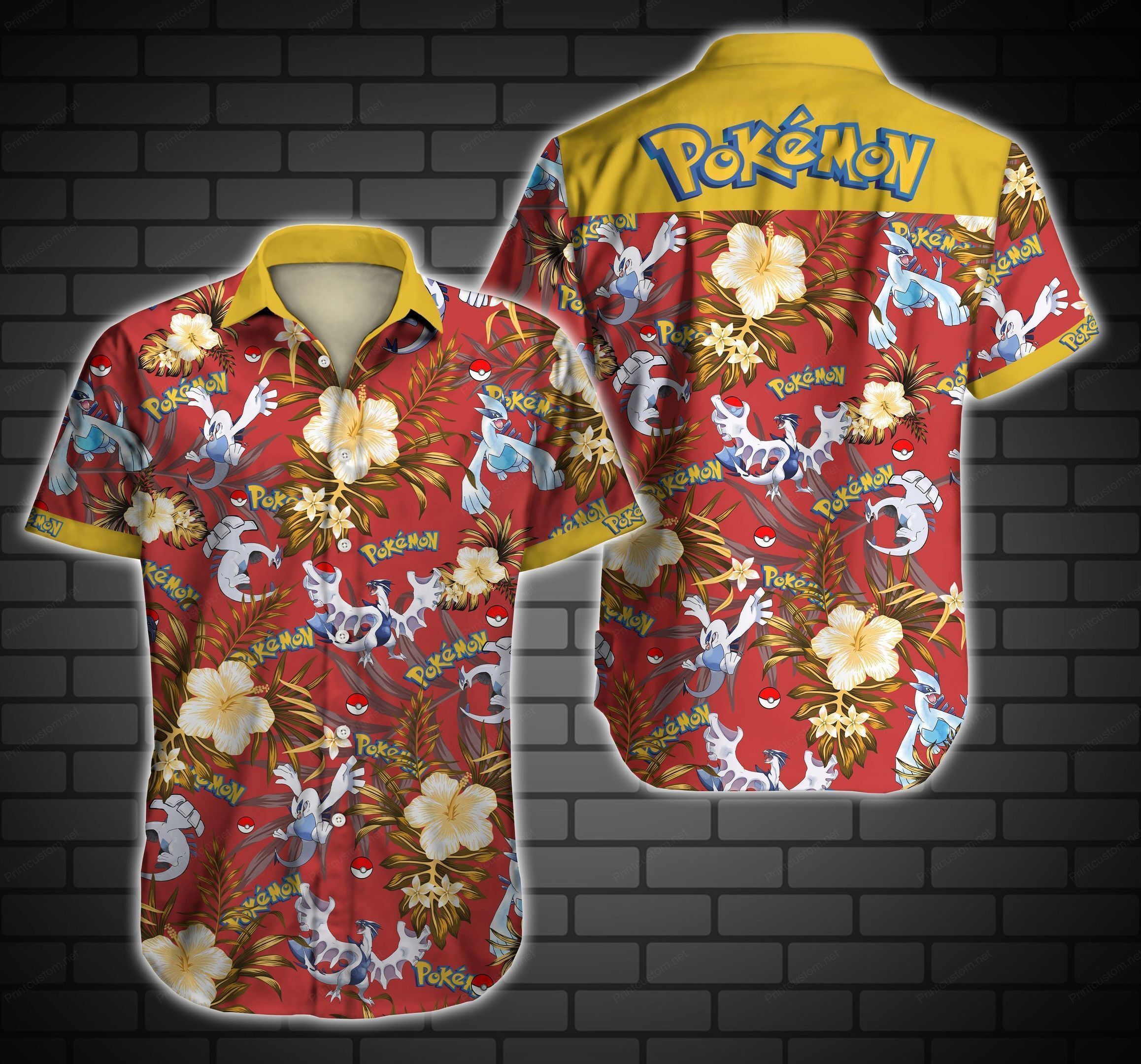 Pokemon lugia hawaiian shirt Hawaii Shirt Shorts & Flip Flops